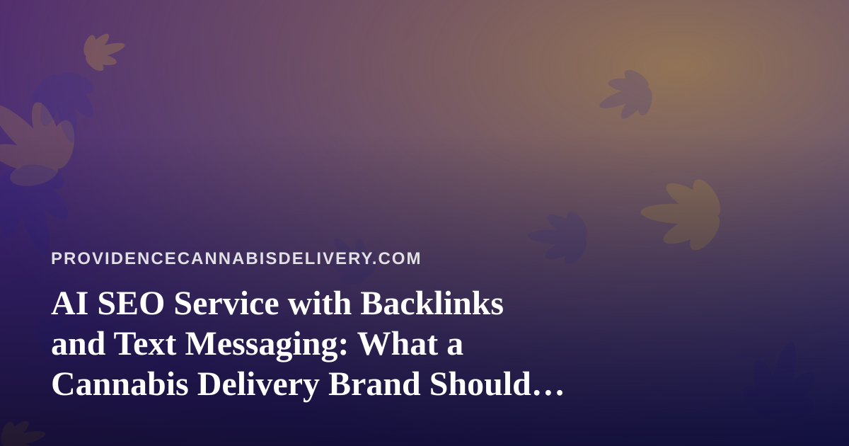 AI SEO Service with Backlinks and Text Messaging: What a Cannabis Delivery Brand Should Know