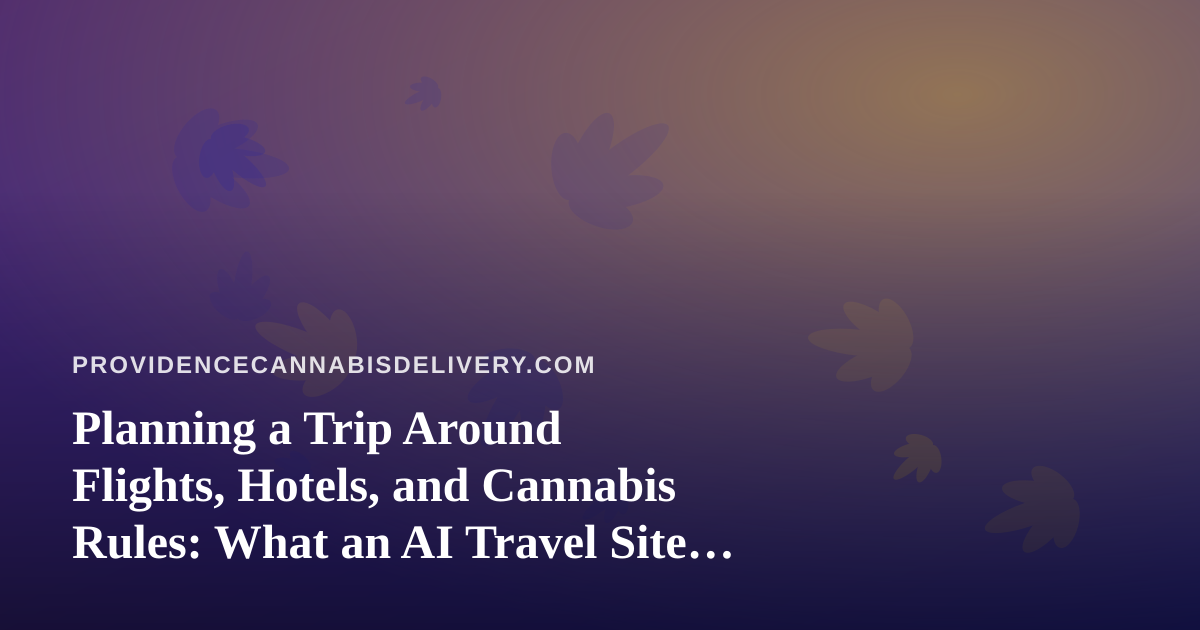 Planning a Trip Around Flights, Hotels, and Cannabis Rules: What an AI Travel Site Can and Can’t Do