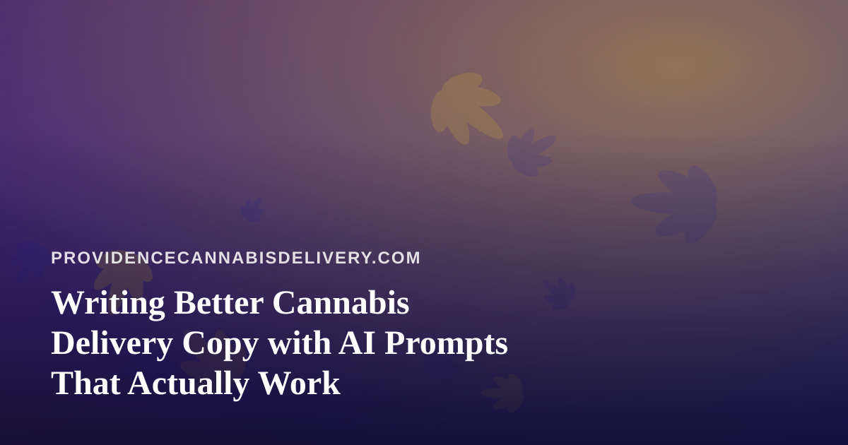 Writing Better Cannabis Delivery Copy with AI Prompts That Actually Work